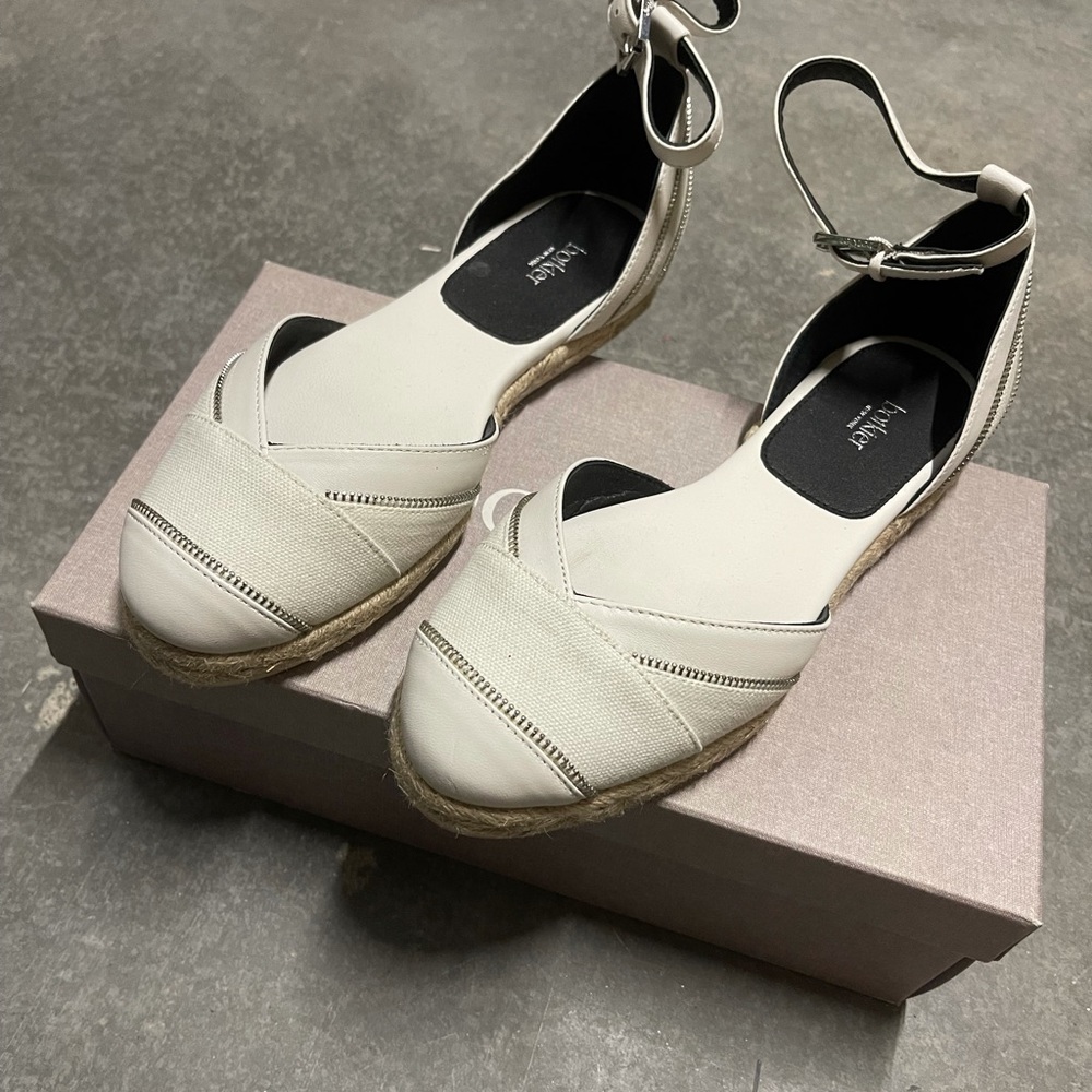 Botkier White Espadrille Ankle-Strap Flat - Picture 2 of 4